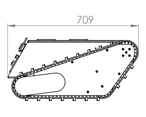 HAWK EOD Robot — side-view dimensions