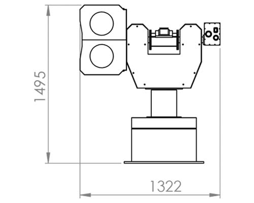 Gridbots KATANA remote control weapon station technical drawing side view