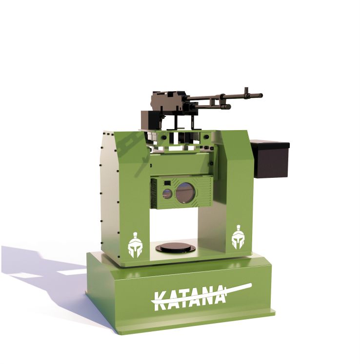 Gridbots KATANA-AAD anti drone weapon station — C-UAS hard-kill RCWS variant