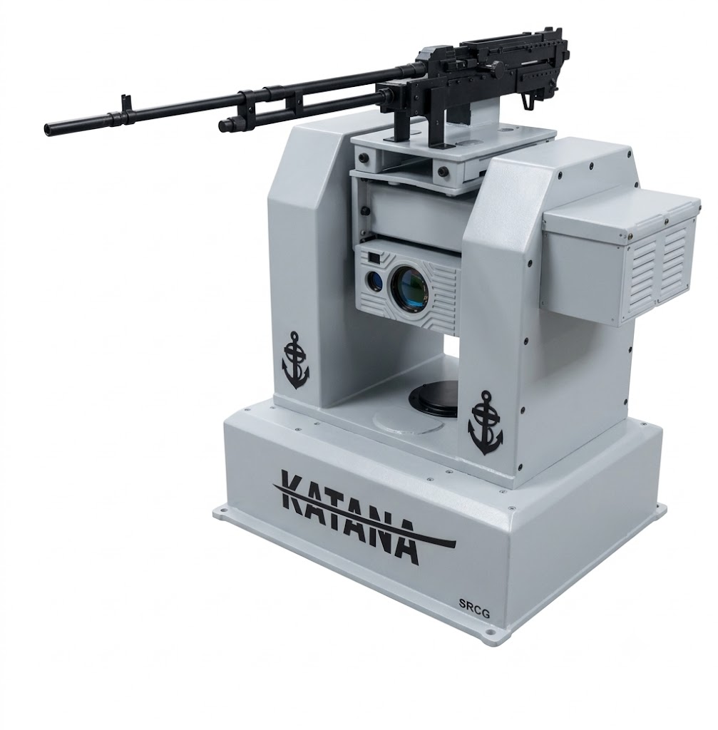 Gridbots KATANA SRCG — stabilised remote control gun for naval ships, anti-FIAC RCWS version