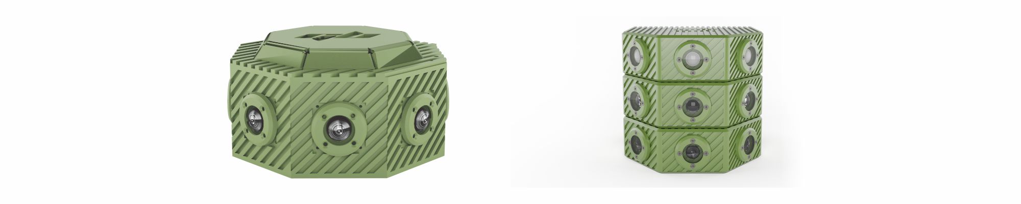 Eagle-Eye Modular Stacking Architecture - Multi-Node Panoramic Surround View Configuration on Armored Vehicle